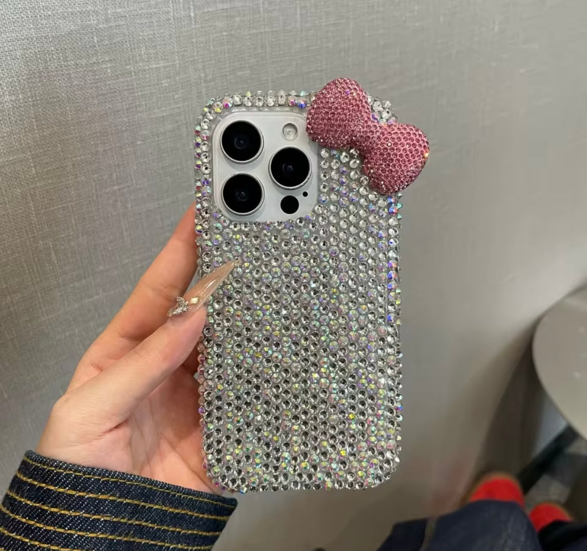 Premium Cute Diamond Rhinestone Glitter Bow iPhone Case