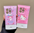 Protective Apple iPhone Back Cover - Pink Kitty Bow Glossy Kawaii Cleanser Tube Silicone iPhone Case