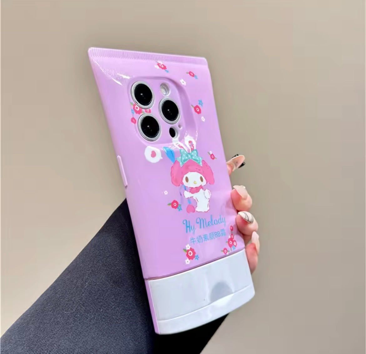 Protective Apple iPhone Back Cover - Pink Kitty Bow Glossy Kawaii Cleanser Tube Silicone iPhone Case - Style 4