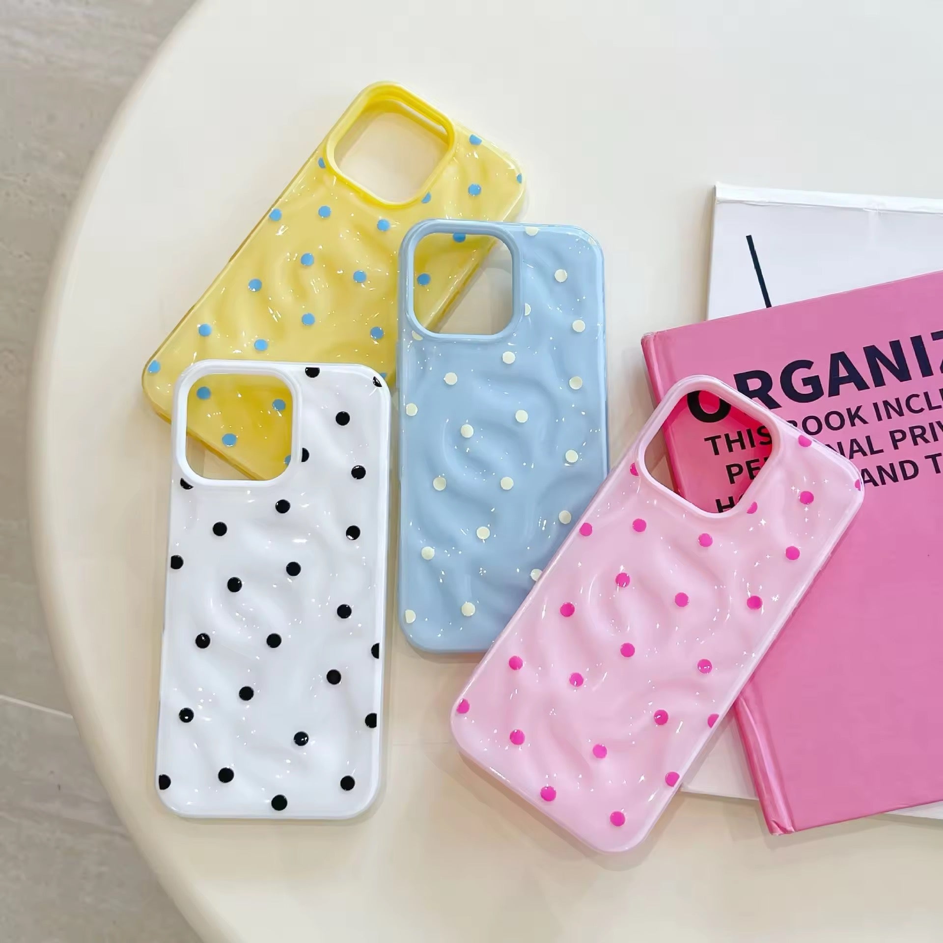 Cute Textured Candy Polka Dots Glossy Silicone iPhone Case