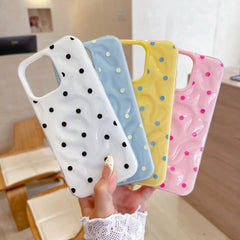 Cute Textured Candy Polka Dots Glossy Silicone iPhone Case