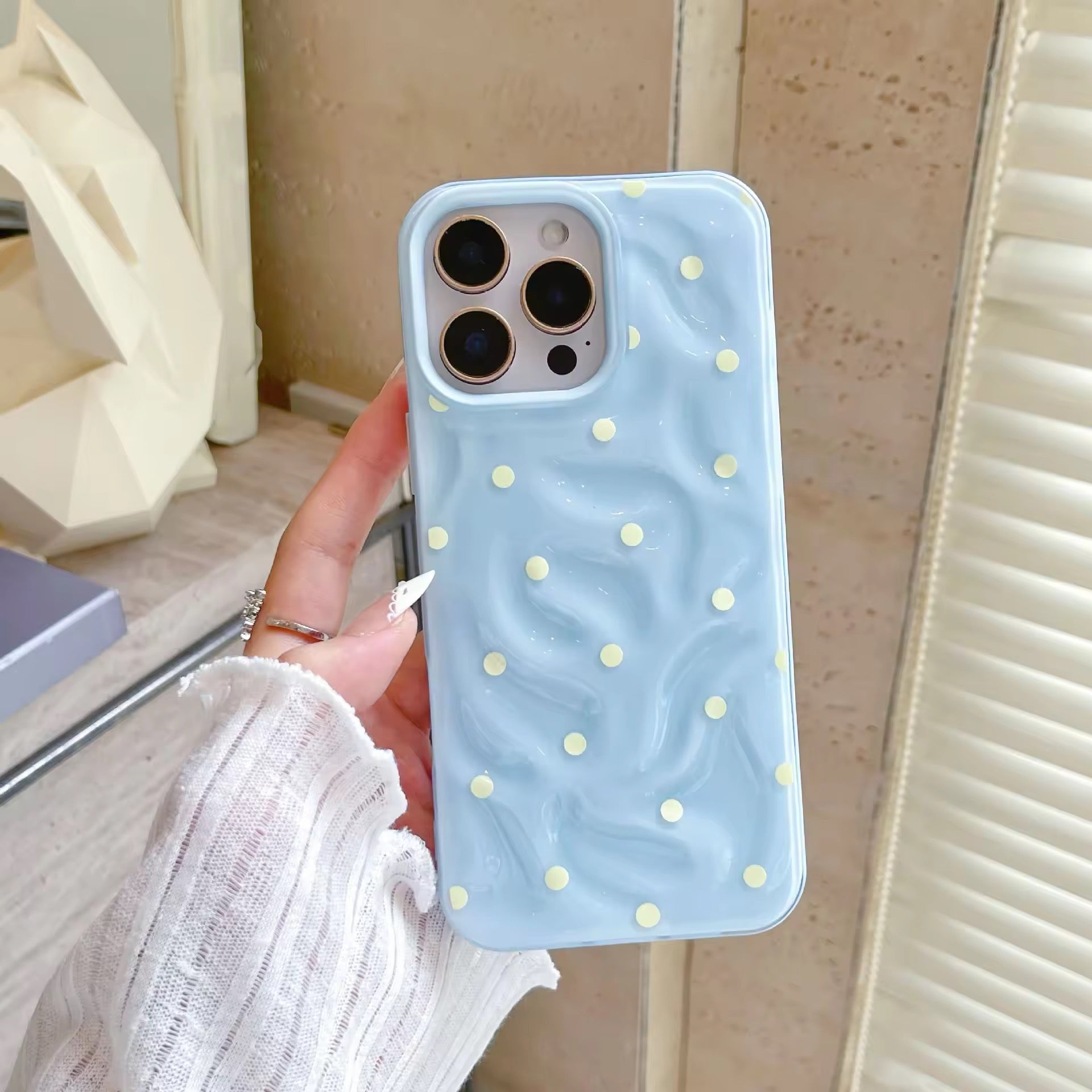 Protective Apple iPhone Back Cover - Cute Textured Candy Polka Dots Glossy Silicone iPhone Case - Style 6