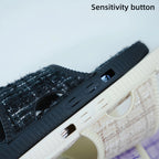 Protective Apple iPhone Back Cover - Slipper Black Woven Fabric Stylish iPhone Silicone Rubber Case - Style 6