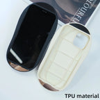 Protective Apple iPhone Back Cover - Slipper Black Woven Fabric Stylish iPhone Silicone Rubber Case - Style 5
