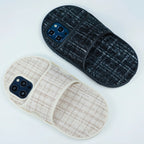 Protective Apple iPhone Back Cover - Slipper Black Woven Fabric Stylish iPhone Silicone Rubber Case - Style 2