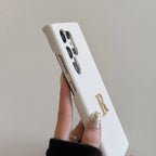 Samsung Premium Leather Textured Custom Initial Golden Metal Letter Case Mobile Case by CoverMeUp - Style 8
