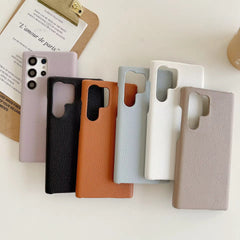 Samsung Premium Leather Textured Custom Initial Golden Metal Letter Case