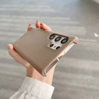Samsung Premium Leather Textured Custom Initial Golden Metal Letter Case Mobile Case by CoverMeUp - Style 12
