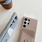 Samsung Premium Leather Card Holder Textured Custom Initial Golden Metal Letter Case Mobile Case by CoverMeUp - Style 5