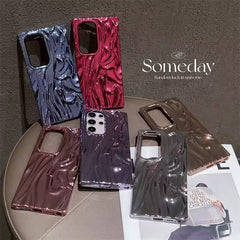 Samsung Luxury Electroplated Plating Soft TPU Textured Protective Case