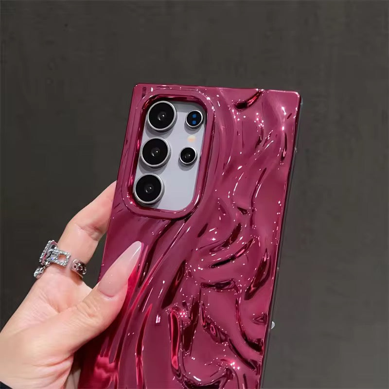 Samsung Luxury Electroplated Plating Soft TPU Textured Protective Case Mobile Case by CoverMeUp - Style 8