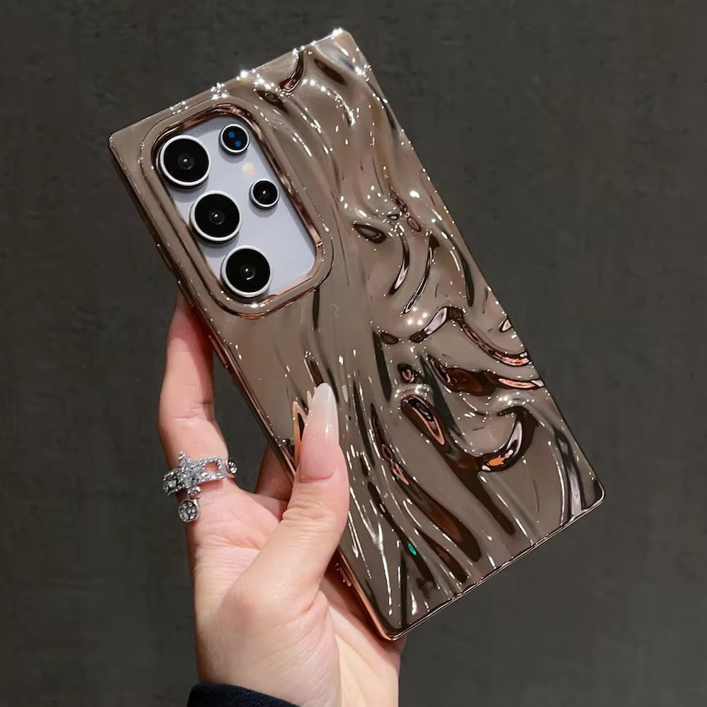 Samsung Luxury Electroplated Plating Soft TPU Textured Protective Case Mobile Case by CoverMeUp - Style 6