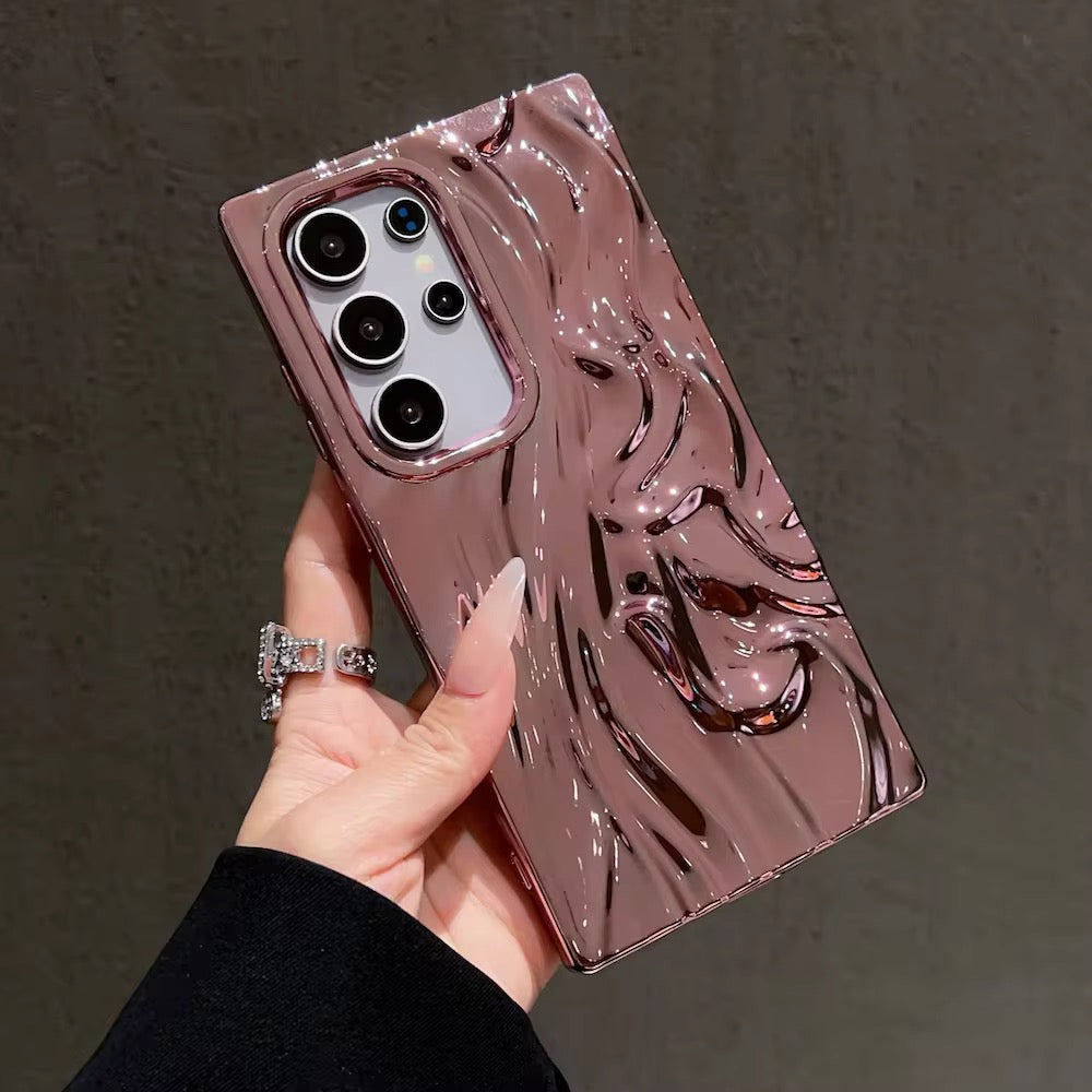 Samsung Luxury Electroplated Plating Soft TPU Textured Protective Case Mobile Case by CoverMeUp - Style 5