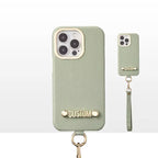 Samsung Premium Leather Textured Custom Initial Golden Metal Letter Case Mobile Case by CoverMeUp - Style 5