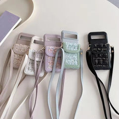 Google Pixel Leather Card Holder Bracelet Crossbody Strap Case