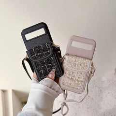 Google Pixel Leather Card Holder Bracelet Crossbody Strap Case