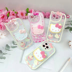 Protective Apple iPhone Back Cover - New 3D Cute Hello Kitty Phone Holder Transparent iPhone Soft Case - Style 5