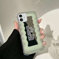 Green Wave Pattern Gradient Mirror iPhone Case
