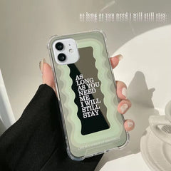 Green Wave Pattern Gradient Mirror iPhone Case