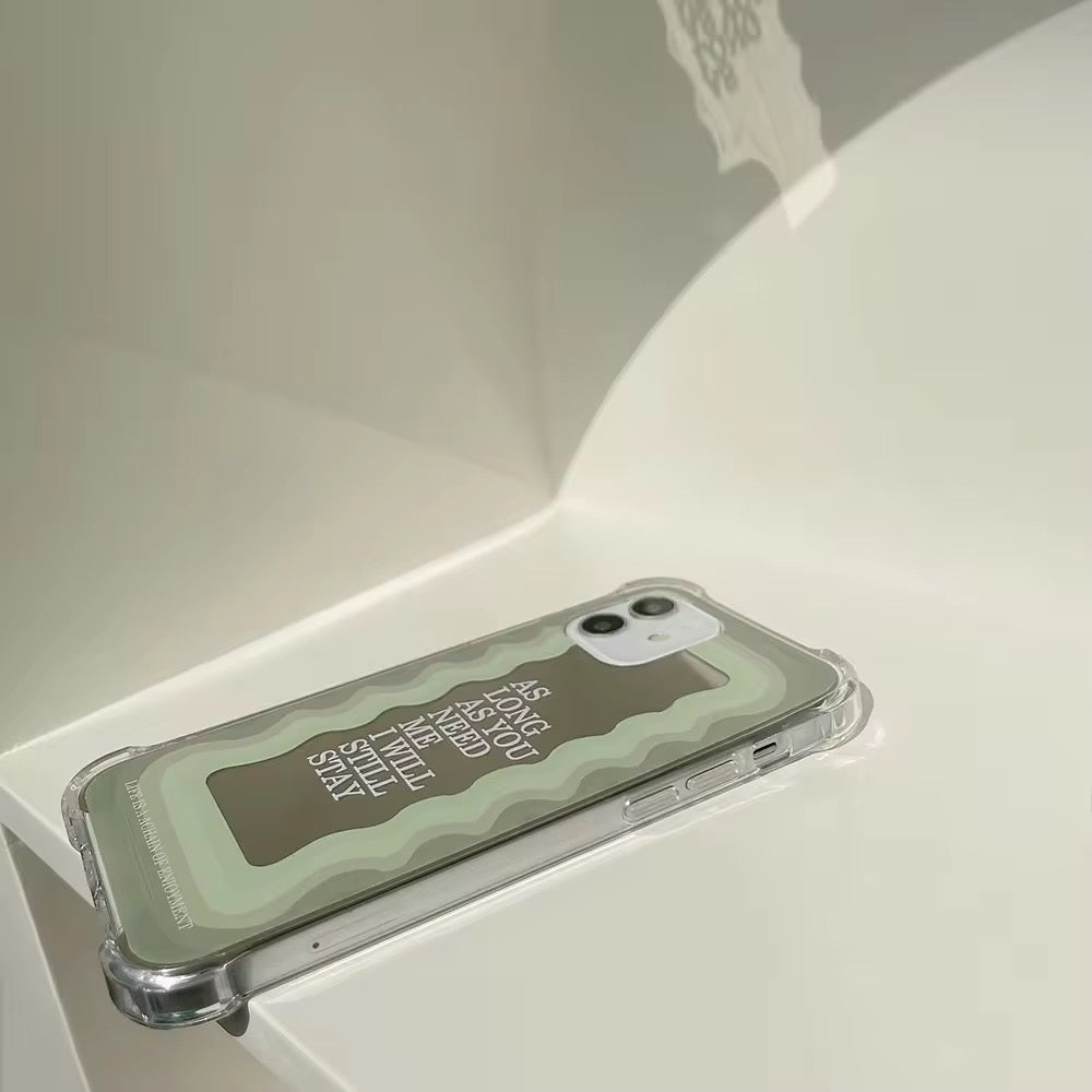 Green Wave Pattern Gradient Mirror iPhone Case