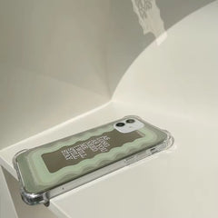 Green Wave Pattern Gradient Mirror iPhone Case