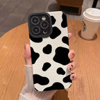 Protective Apple iPhone Back Cover - Cow Print Trendy iPhone Textured Silicone Case
