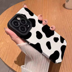Protective Apple iPhone Back Cover - Cow Print Trendy iPhone Textured Silicone Case - Style 2