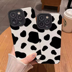 Protective Apple iPhone Back Cover - Cow Print Trendy iPhone Textured Silicone Case - Style 6