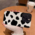 Protective Apple iPhone Back Cover - Cow Print Trendy iPhone Textured Silicone Case - Style 5