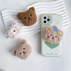 Cute Fur Bear 3D Gripper Phone Holder Bracket Mobile Case by CoverMeUp - Style 2
