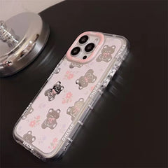 Pink Mirror Flower Floral Teddy Bear iPhone Case