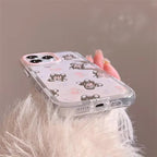 Protective Apple iPhone Back Cover - Pink Mirror Flower Floral Teddy Bear iPhone Case - Style 5