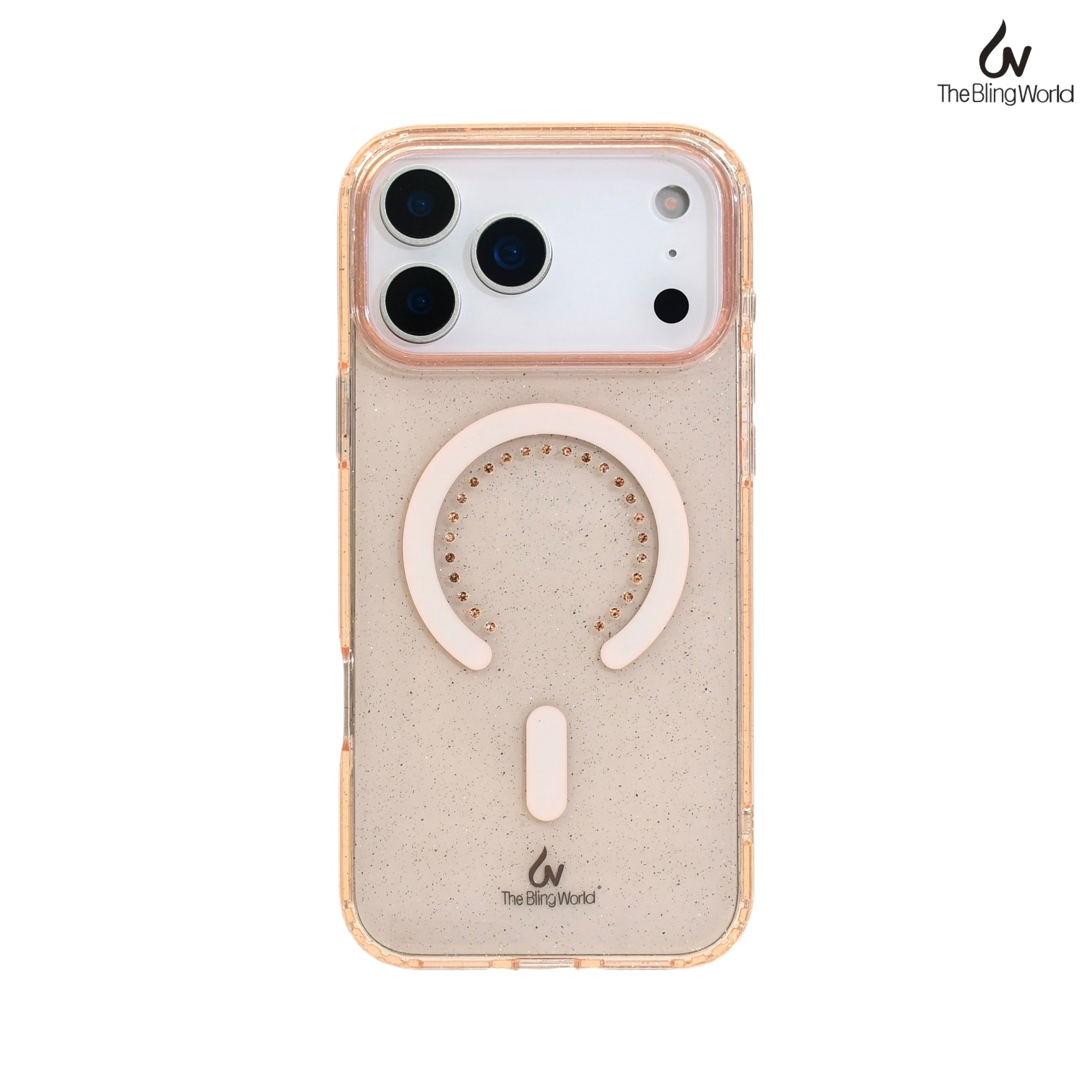 Bling World Transparent Swarovski Glitter Case for iPhone 17 Pro Max (Rose Gold)