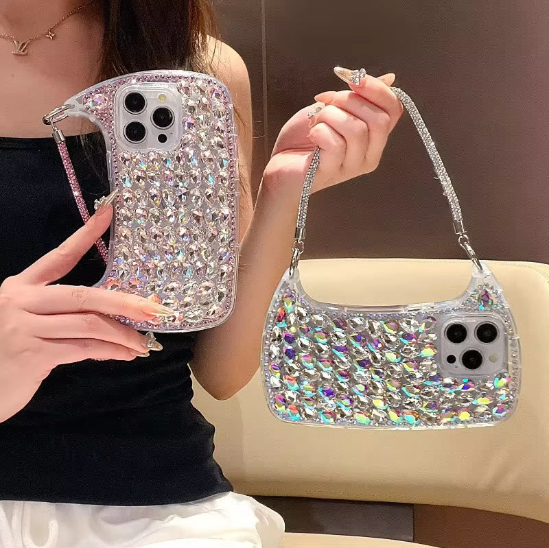 Protective Apple iPhone Back Cover - 3D Premium Rhinestone Glitter Wallet Bag Style iPhone Pre-Order Case