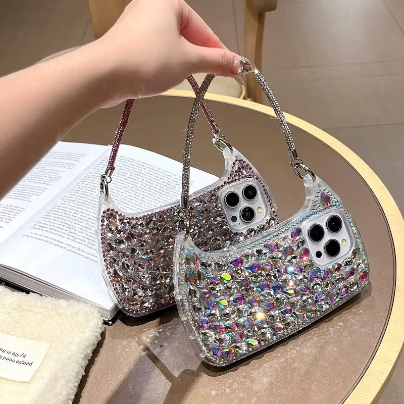 Protective Apple iPhone Back Cover - 3D Premium Rhinestone Glitter Wallet Bag Style iPhone Pre-Order Case - Style 3