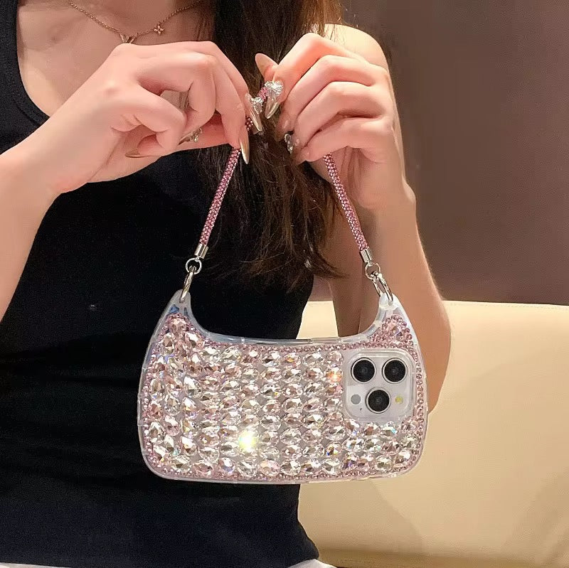 Protective Apple iPhone Back Cover - 3D Premium Rhinestone Glitter Wallet Bag Style iPhone Pre-Order Case - Style 6