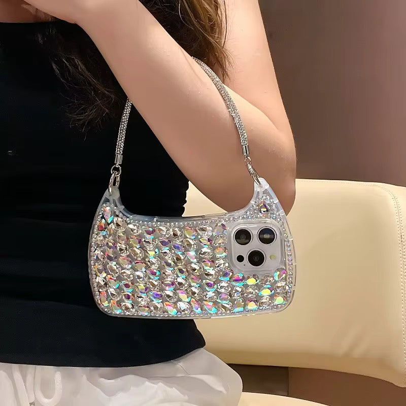 Protective Apple iPhone Back Cover - 3D Premium Rhinestone Glitter Wallet Bag Style iPhone Pre-Order Case - Style 2