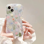 Protective Apple iPhone Back Cover - Cute Floral Flower Big Lanyard Bracelet Transparent iPhone Soft Case - Style 3