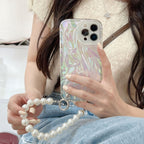 Protective Apple iPhone Back Cover - Luxury Laser Gradient Bracelet Lanyard iPhone Soft Case - Style 6