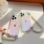 Protective Apple iPhone Back Cover - Luxury Laser Gradient Bracelet Lanyard iPhone Soft Case