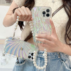 Protective Apple iPhone Back Cover - Luxury Laser Gradient Bracelet Lanyard iPhone Soft Case - Style 5