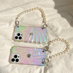 Protective Apple iPhone Back Cover - Luxury Laser Gradient Bracelet Lanyard iPhone Soft Case - Style 3