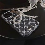 Protective Apple iPhone Back Cover - 3D Pearl Knot Sparkle Blue Bow Transparent iPhone Soft Case - Style 5