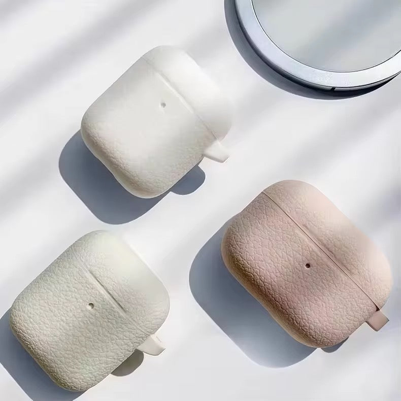 Cute Textured Silicone Airpod With Holder Case Mobile Case by CoverMeUp