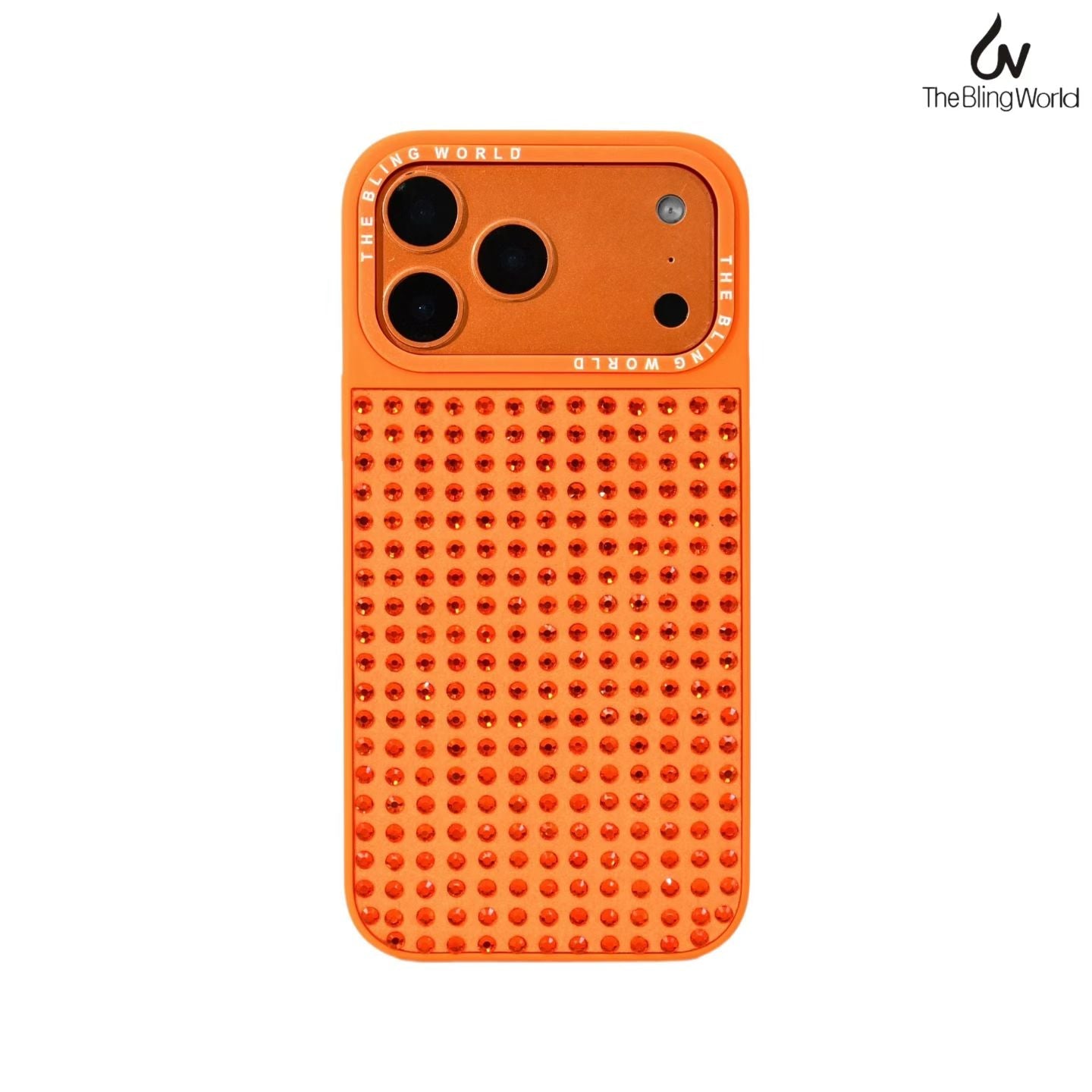 Bling World Swarovski Rhinestones Glitter Case for iPhone 17 Pro Max (Orange)