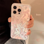 Protective Apple iPhone Back Cover - Cute Bow Diamond Studded iPhone Pre-Order Case - Style 3