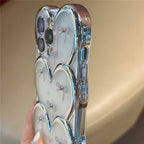 Protective Apple iPhone Back Cover - 3D Hearts Cute Bow Transparent Studded iPhone Soft Case - Style 5