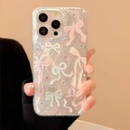 Protective Apple iPhone Back Cover - Cute Bow Diamond Studded iPhone Pre-Order Case - Style 2