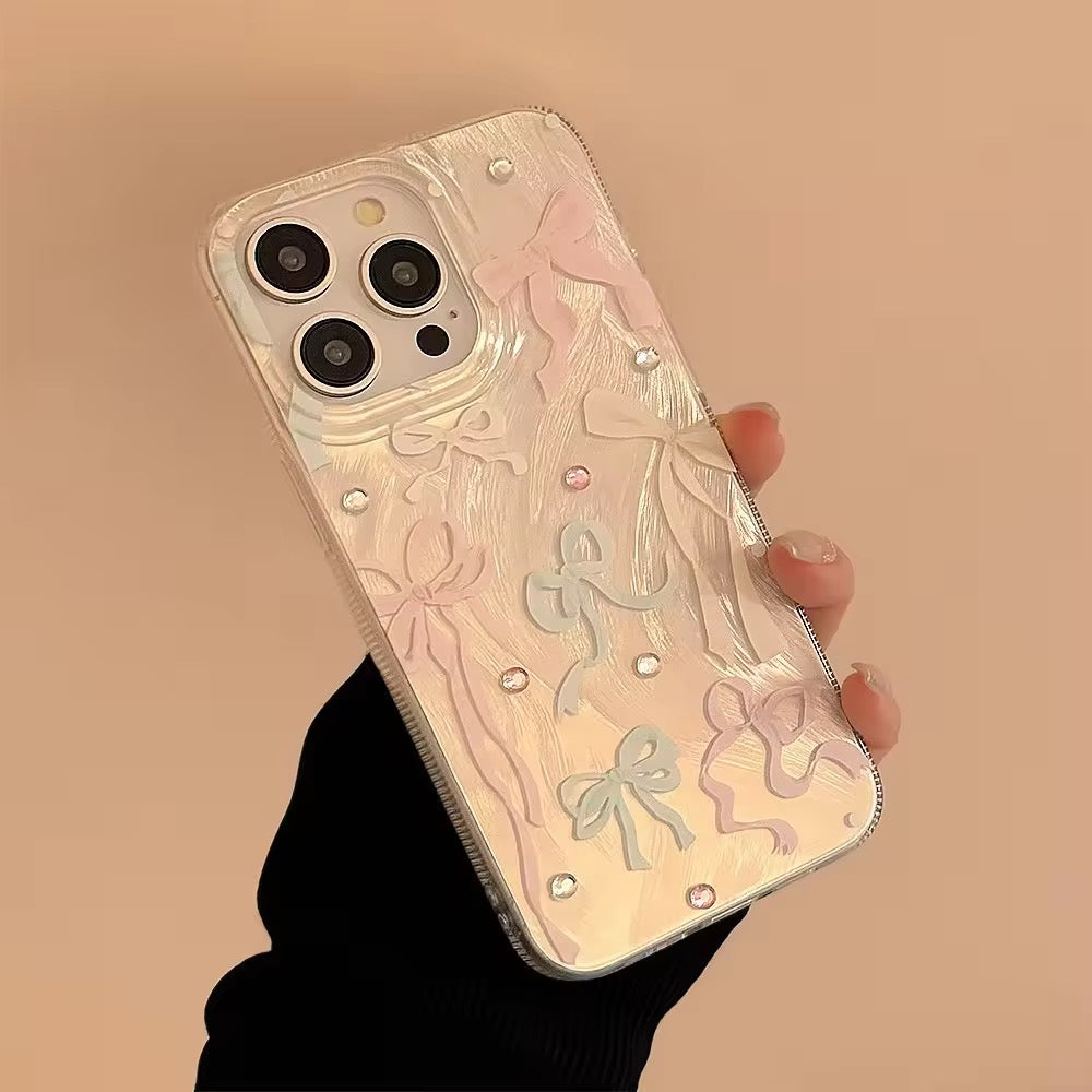 Protective Apple iPhone Back Cover - Cute Bow Diamond Studded iPhone Pre-Order Case
