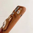 Protective Apple iPhone Back Cover - 3D Labubu Monster Brown Phone Holder Trending Shockproof Rubber Silicone iPhone Case - Style 6